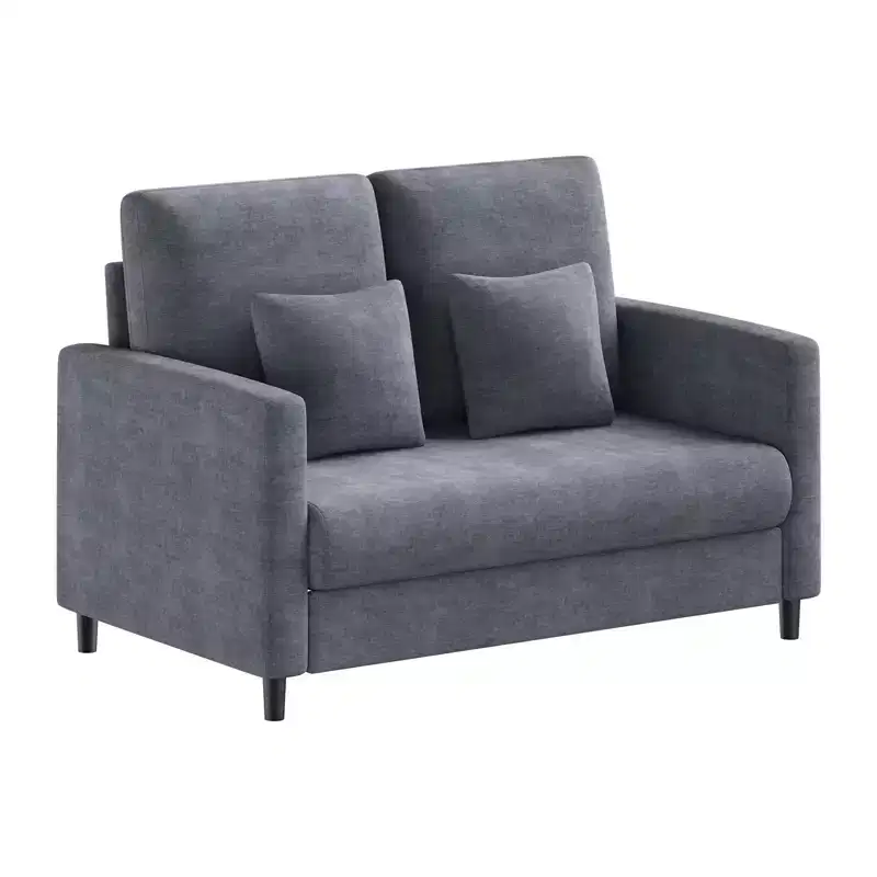 51.9-inch lounge sofa, chenille double reading sofa, suitable for bedrooms, tool-free assembly living room decorative sofa, comfortable armchair