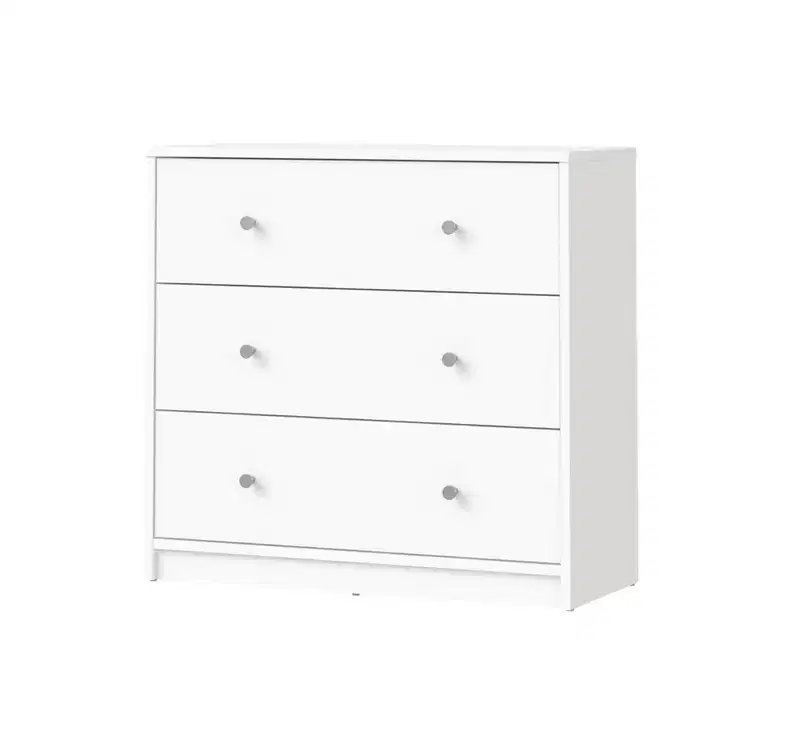 3 Drawer Chest, White, Scandinavian Style