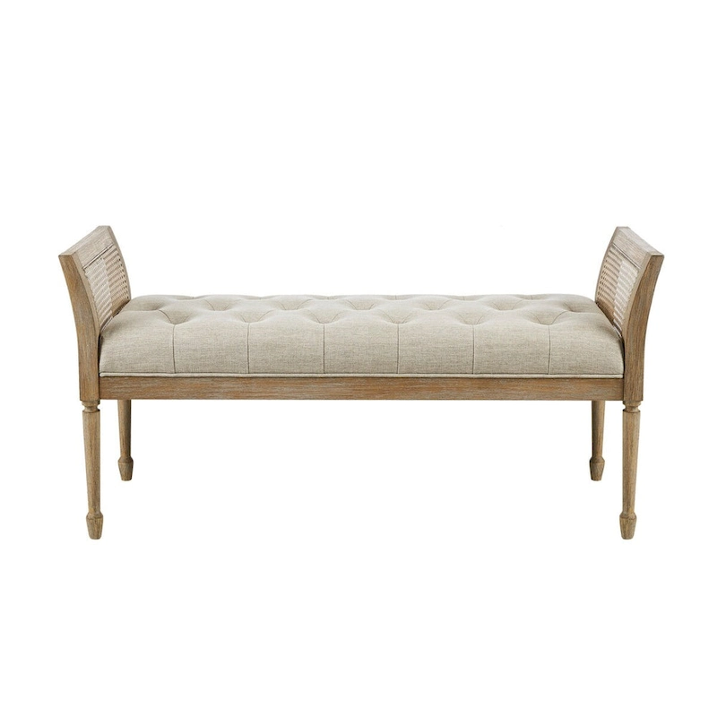 Wood Accent Bench with Cushion