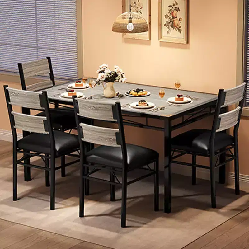 CuisinSmart Dining Table Set for 4, Dining Room Table Set for 4 with Upholstered Chairs, Kitchen Table Chairs Set of 4 with Corner Protector