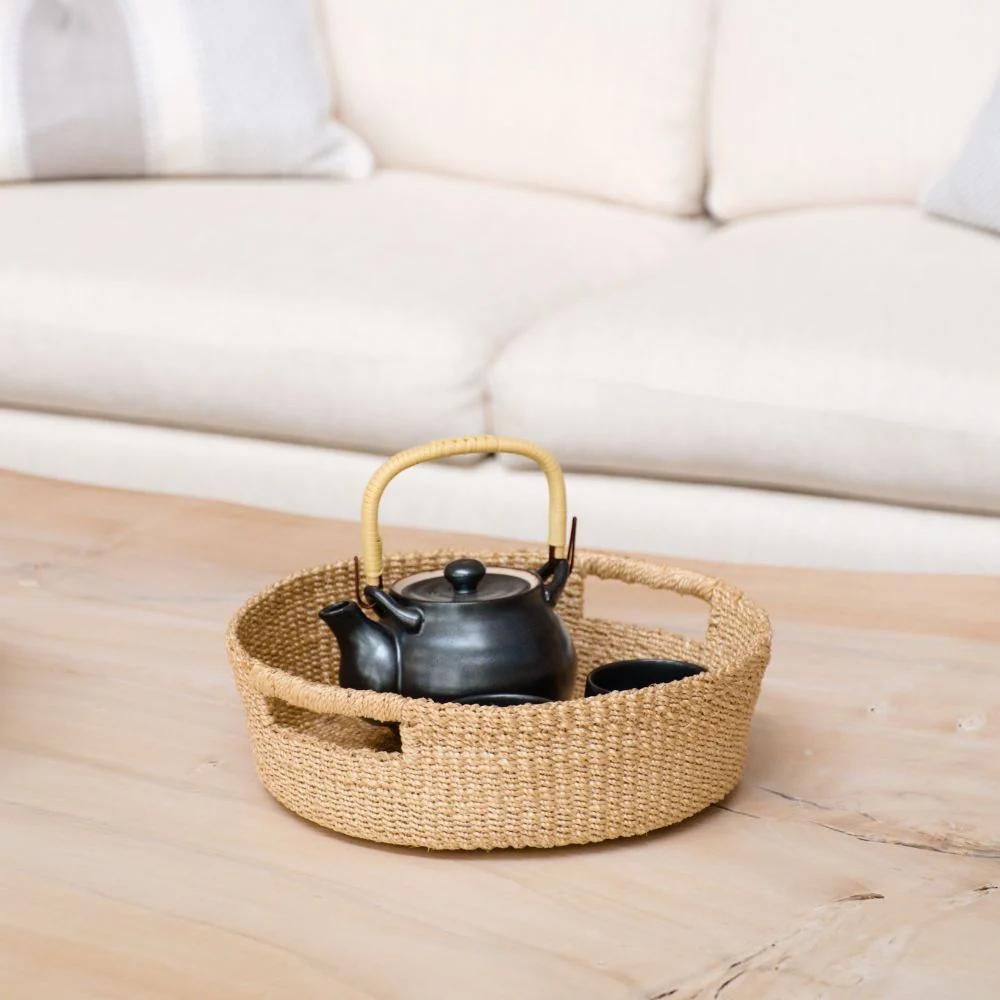 Round Woven Basket - Straw Basket