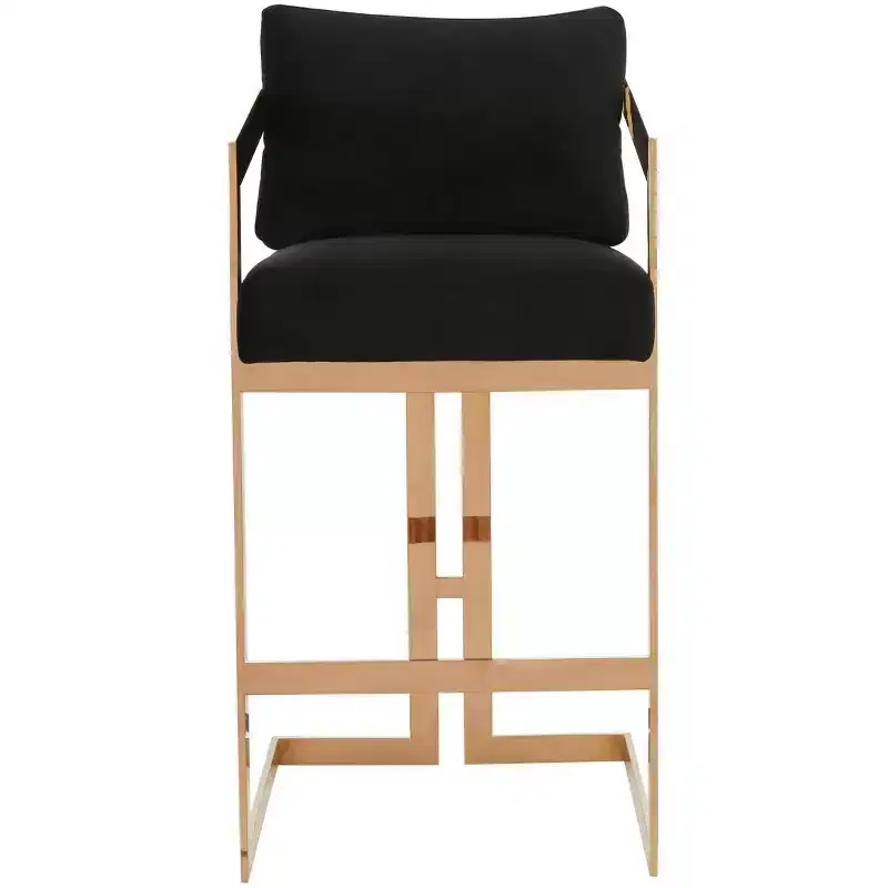 Taraji Velvet Barstool - Giotto Black