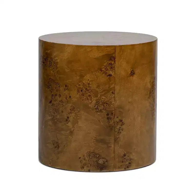 Jennifer Taylor Home Nebula 20 Accent Oval Pillar Side Table, Medium Brown Walnut Burl Wood