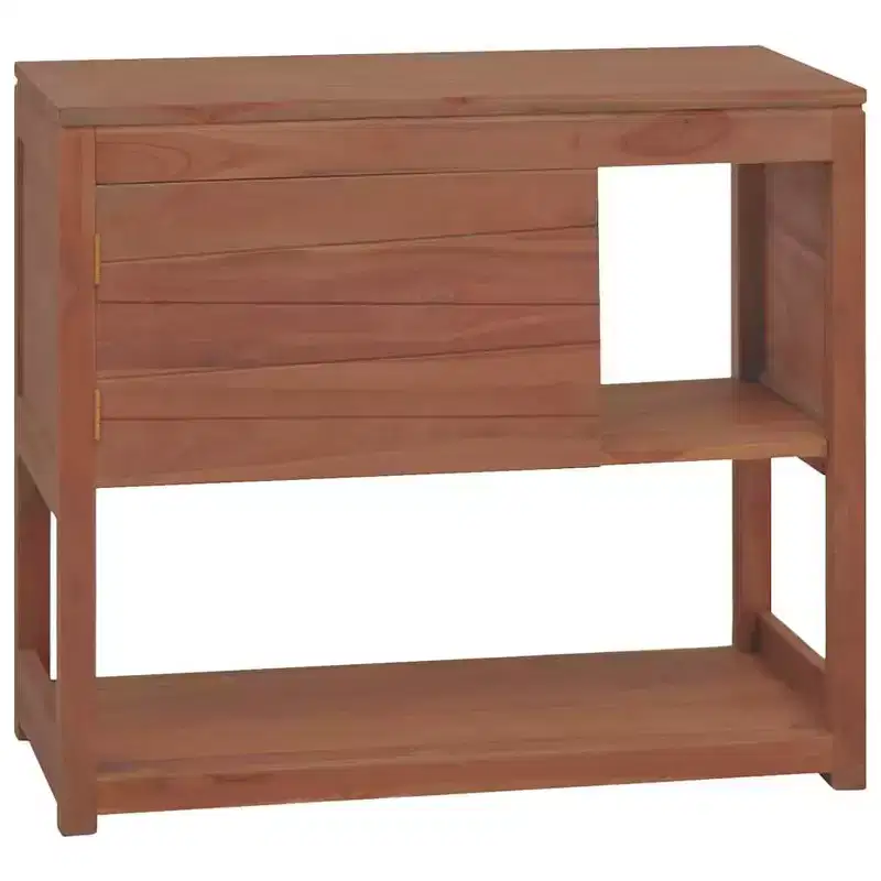 Solid Teak Wood Bathroom Cabinet – Retro Style, 33.5