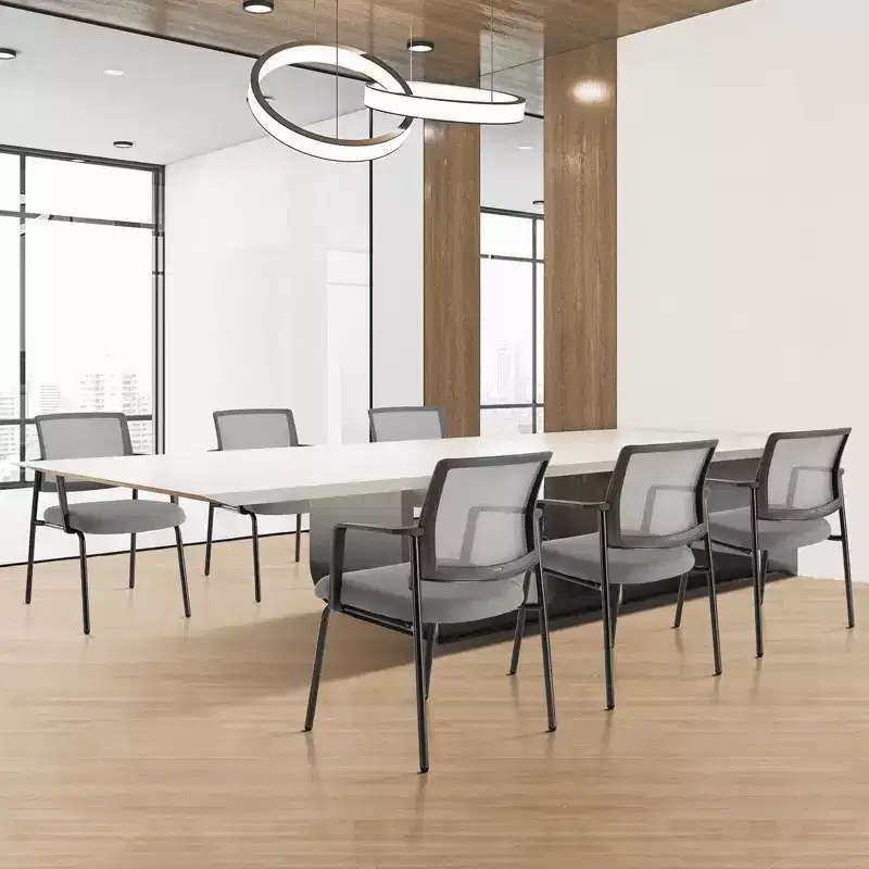 Gray PU Leather Folding Chair, Metal Frame, Portable & Lightweight for Home Office & Events