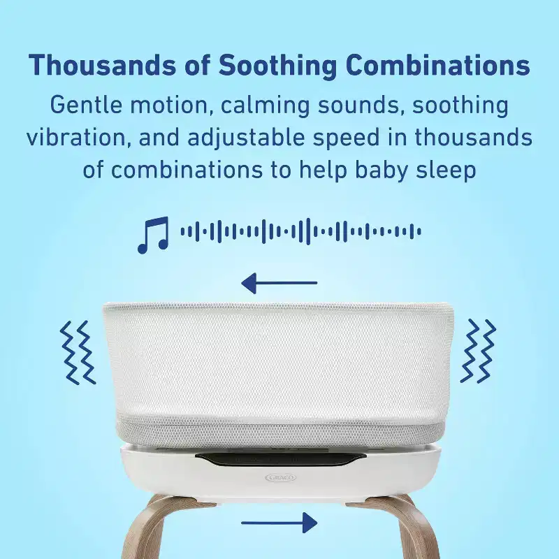 Soothing Baby Cradle – Features a canopy and rocking base; foldable for easy portability and storage.