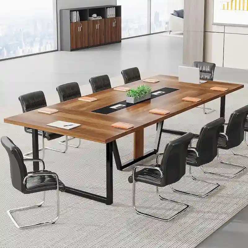 8FT Conference Table, Large Meeting Table for 10 People, Easy Assembly