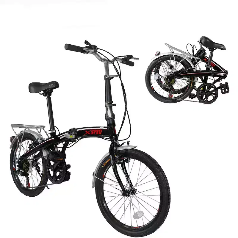 Xspec 20 7 Speed Folding Compact City Commuter Bike, Black (NOT Electric)