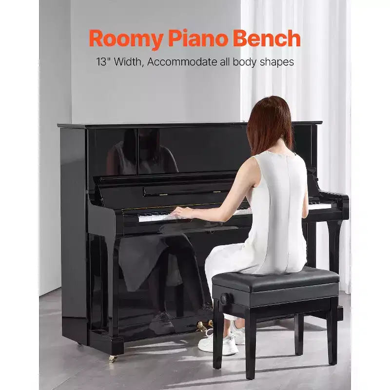 Piano Bench with Adjustable Height 19.3