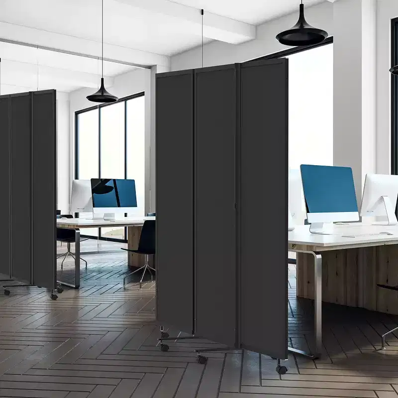 Three-Panel Trifold Acoustic Room Divider Screen (71 x 65)