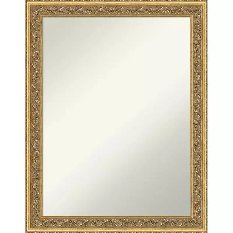 Wood Framed Bathroom Vanity Wall Mirror – Non-Beveled, Multiple Sizes
