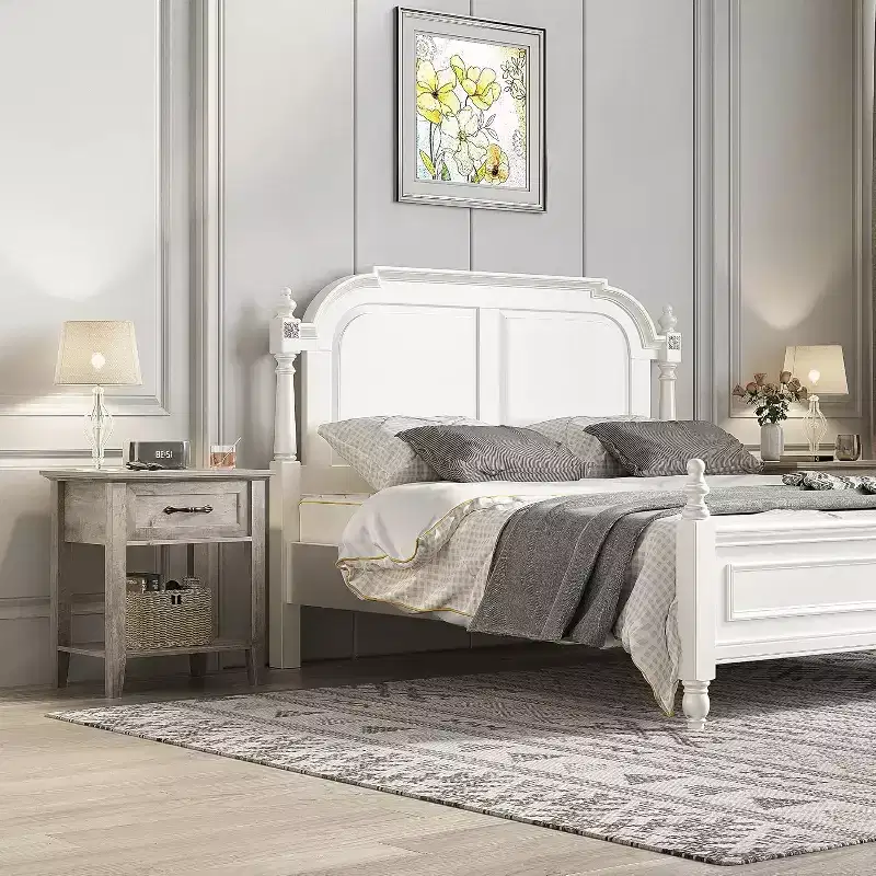 2-Tier Nightstand Set of 2 with Storage Drawer, Modern Bedside End Tables for Small Spaces, Multi-Functional Side Table for Bedroom Living Room