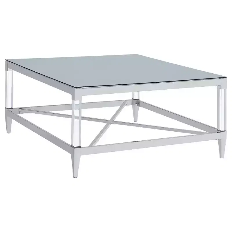 Square Tempered Mirror Acrylic Coffee Table