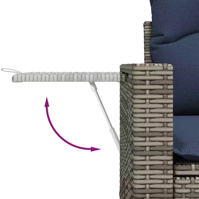 vidaXL 4 Piece Garden Sofa Set with Cushions Grey Poly Rattan