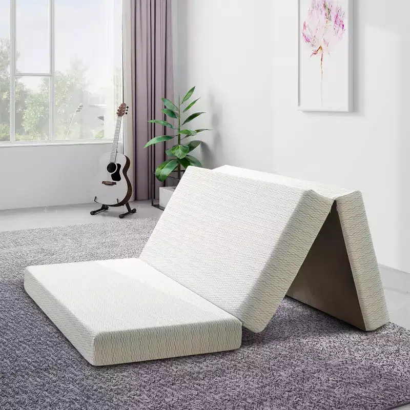 6 3-in-1 Folding Memory Foam Mattress | Dual-Support Foam with Washable Cover for Guest Bed & Murphy Bed