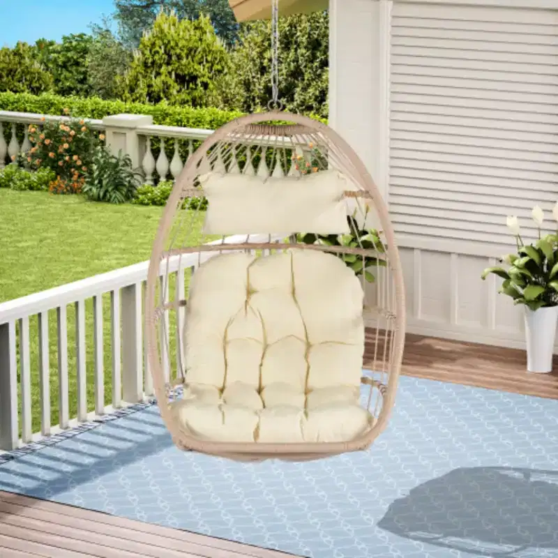 Outdoor Garden Rattan Egg Swing Chair Hanging Chair
