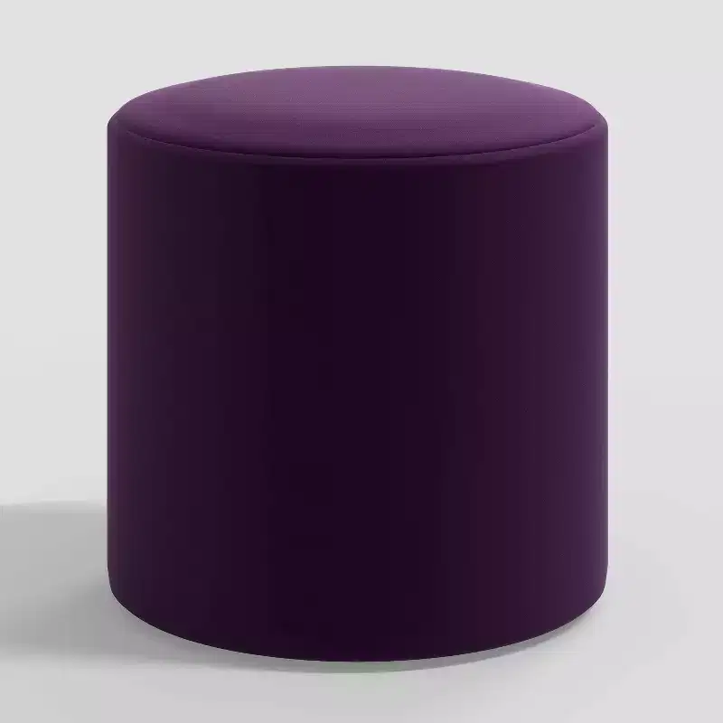 Skyline Furniture Round Thalia Ottoman in Velvet
