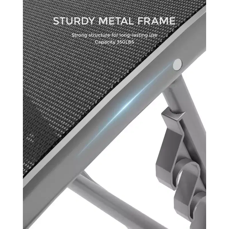 Heavy-Duty Patio Chaise Lounge Chairs - Adjustable Aluminum Frame - Perfect Addition to Any Outdoor Space
