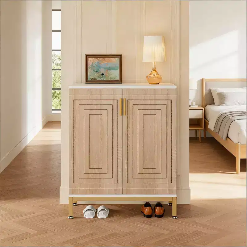 GDFStudio Larkin Modern 5 Tier Freestanding Wood Shoe Cabinet