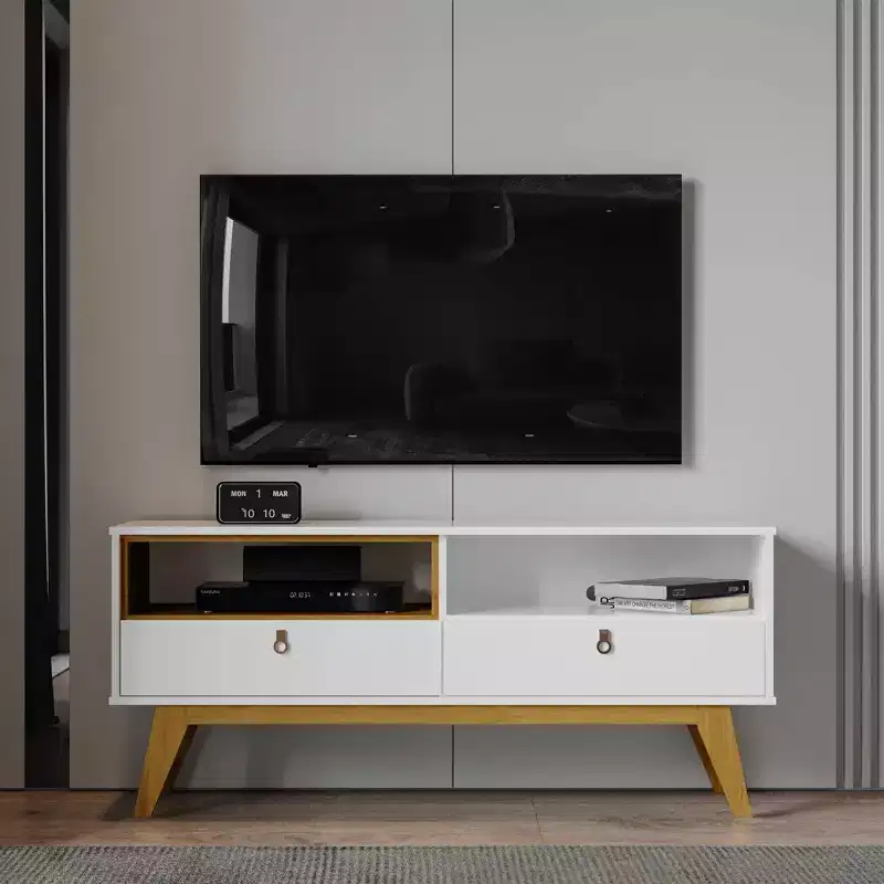 Olympia TV Stand for TVs up to 55-Inch - Black, Open Shelves