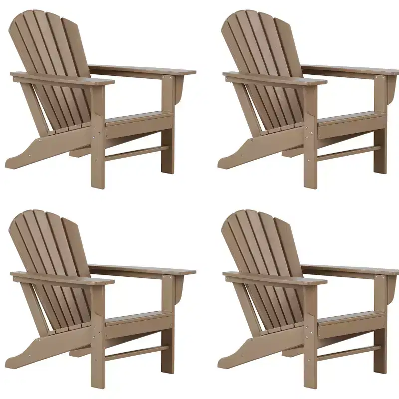 WestinTrends Dylan HDPE Outdoor Patio Adirondack Chair (Set of 4)