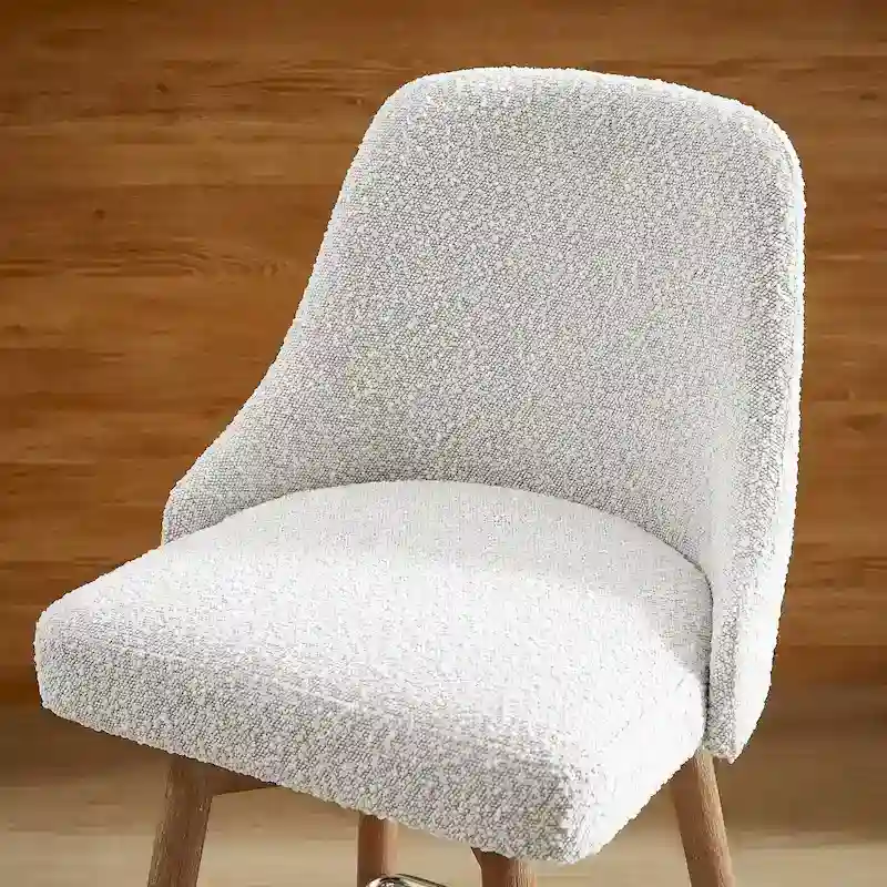 Set of 2 Upholstered Counter Height Swivel Barstool