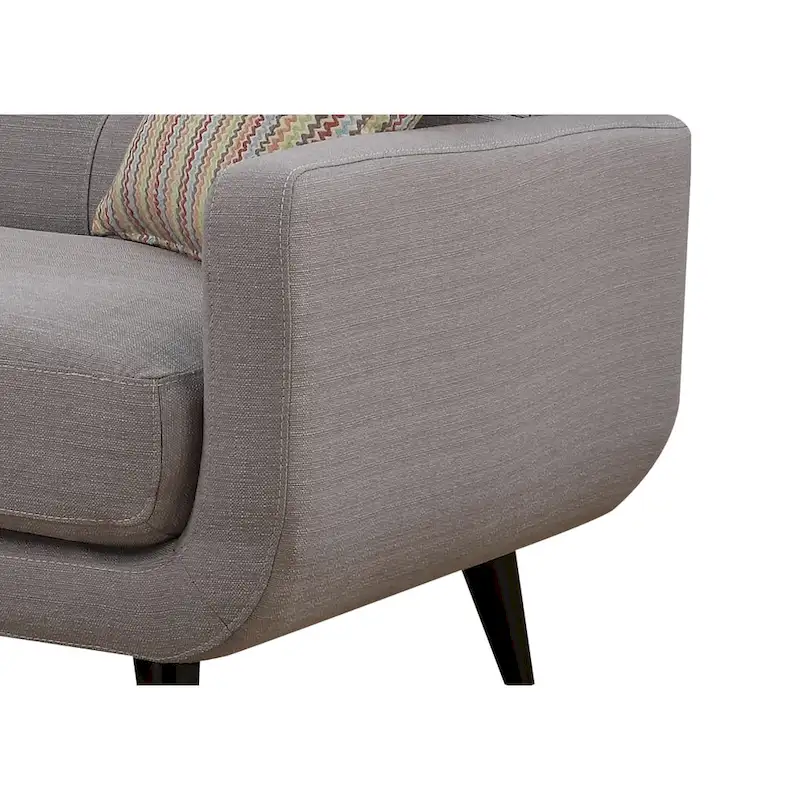 Crystal Mid-Century Modern Grey Sofa