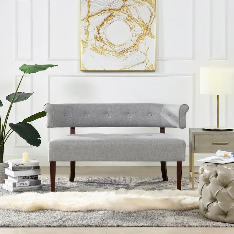 Jared 51 Modern Recessed Arm Tufted Bench Settee