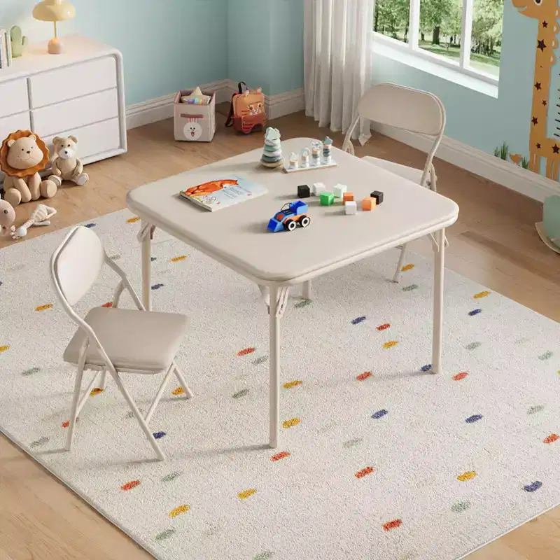 GustoWave Kids Folding Table and Chairs Set, Activity Table and Chairs Set for Boys and Girls