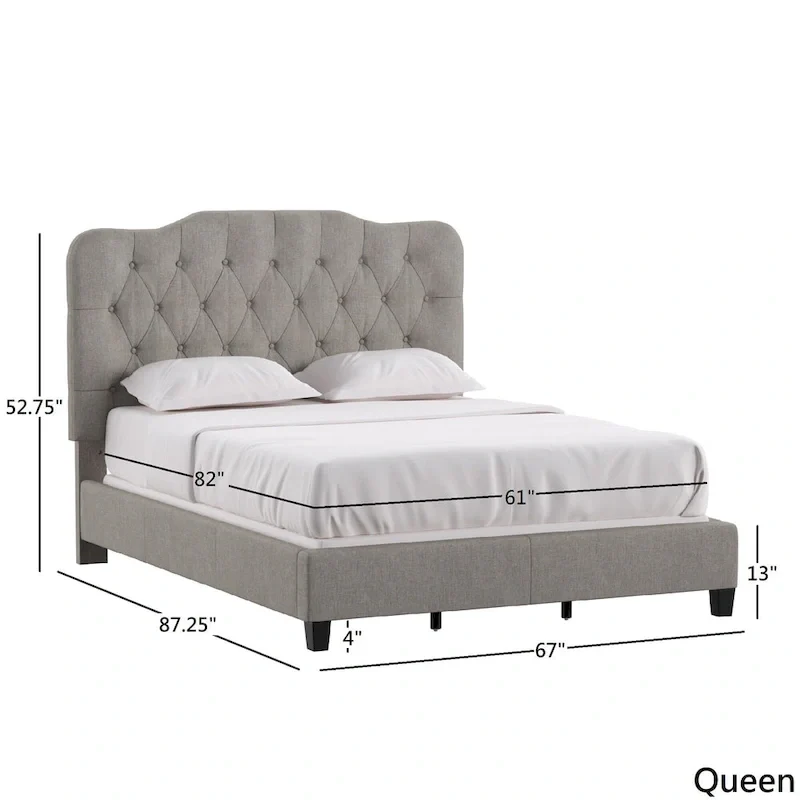Ginny Adjustable Diamond-tufted Camel Back Bed by iNSPIRE Q Classic