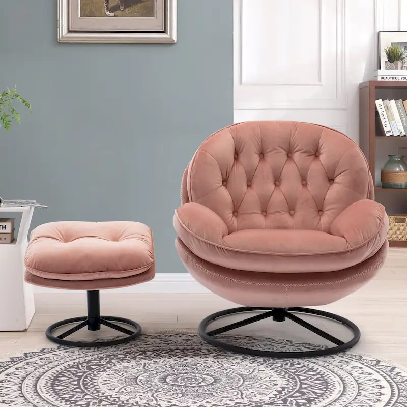 Accent chair TV Chair Living room Chair with Ottoman
