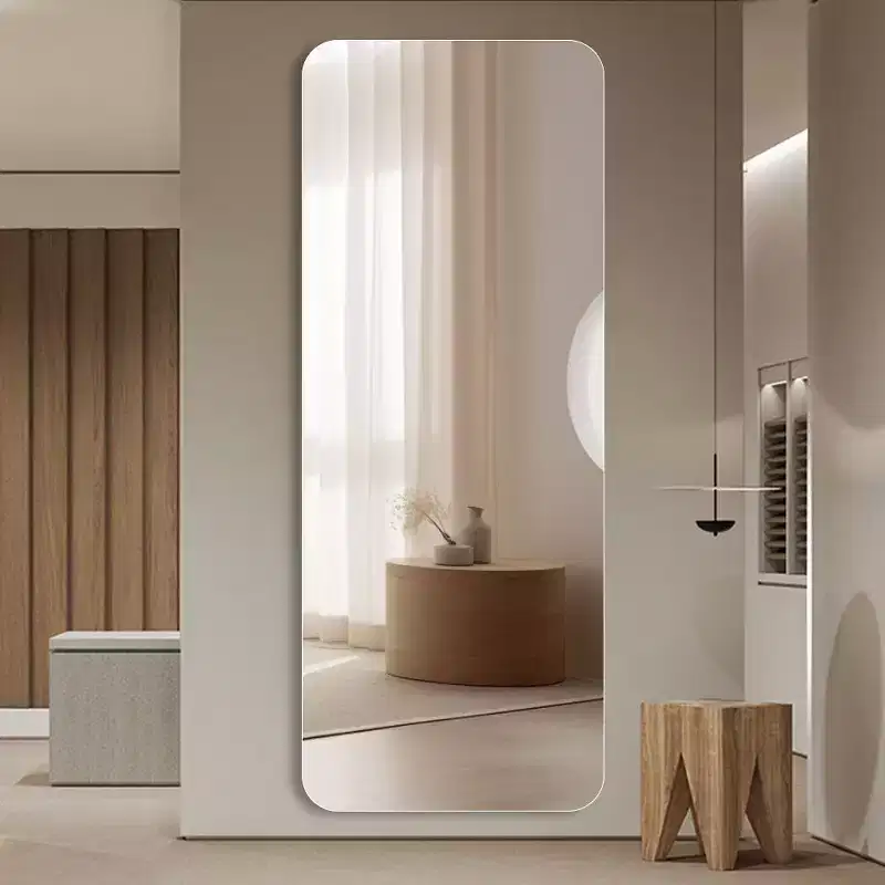 Explosion-Proof Full Body Wall Mirror, Round Corner, 5mm