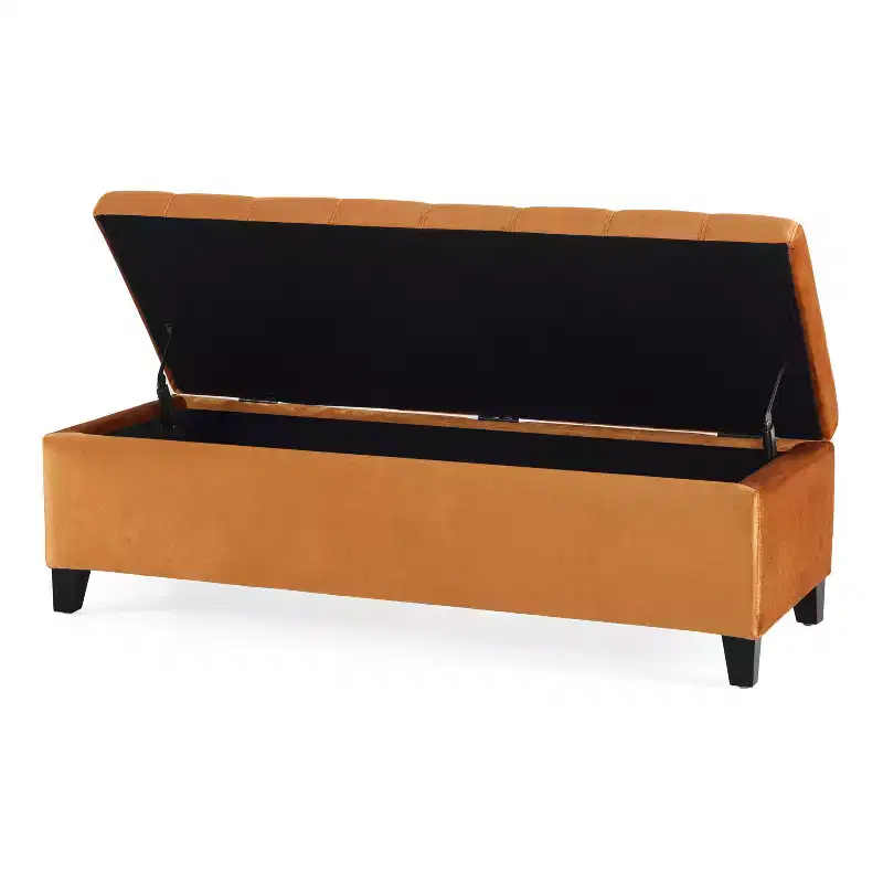 Christopher Knight Home Wendover Tufted Pine Storage Ottoman with Birch Leg