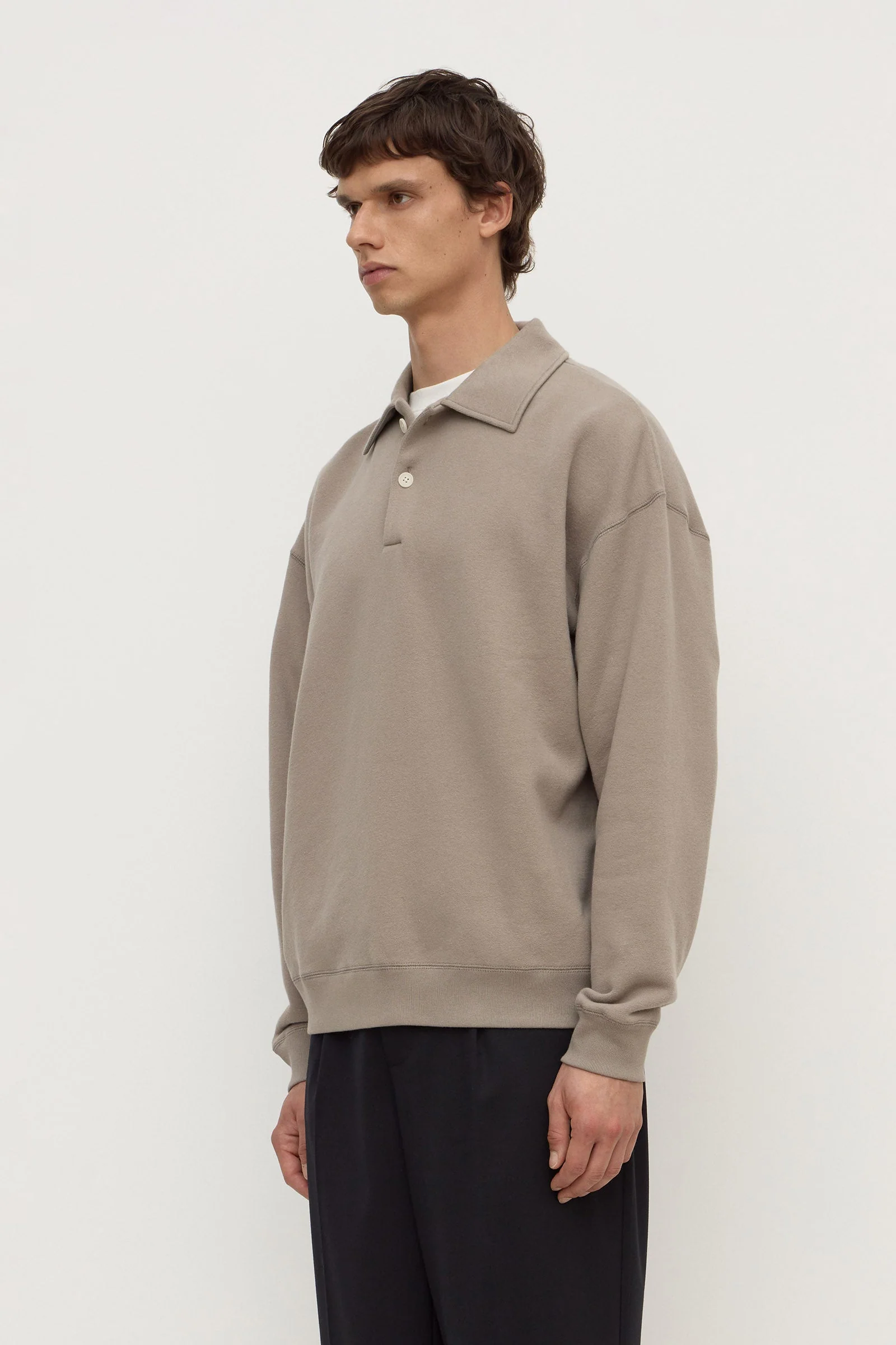 Ash Grey Fleece Polo