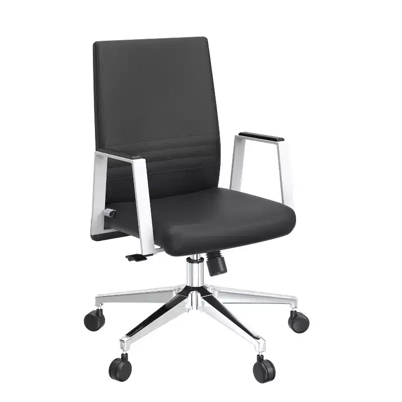 HomeStock 45 in.H Adjustable Height Black Faux Leather Seat Material with Adjustable Lumbar Support Ergonomic Office Chairs