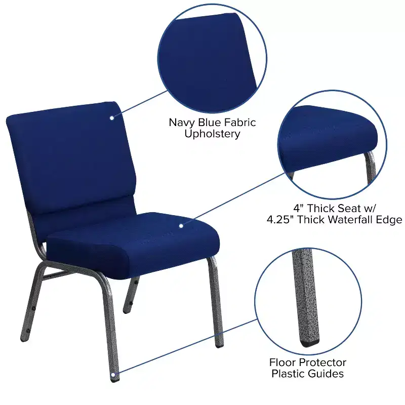 4 Pack 21''W Stacking Church Chair