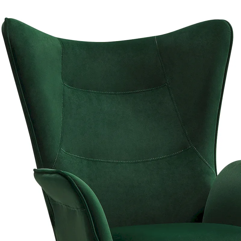 Upholstered Wingback Armchair Leisure Accent Chair, Single - 40.55 H x 28.34 W x 33.1 D