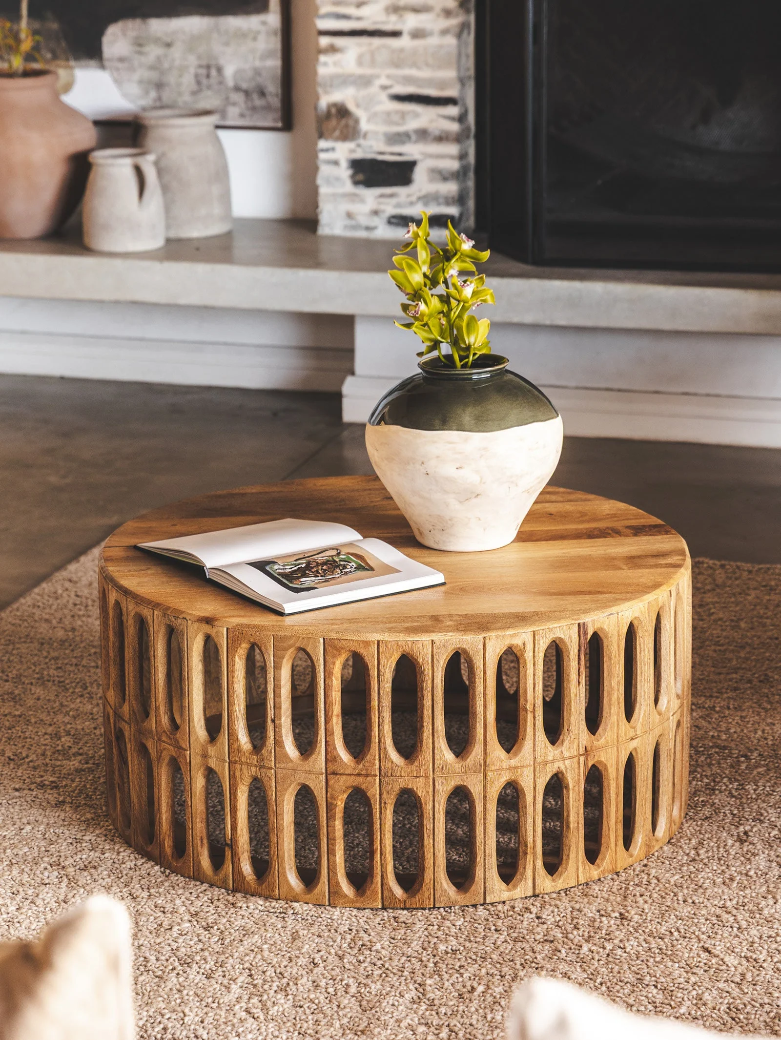 Wood Coffee Table for Living Room
