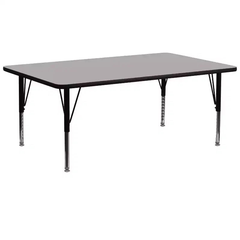 Emma and Oliver 30x72 Rectangle HP Laminate Adjustable Preschool Activity Table