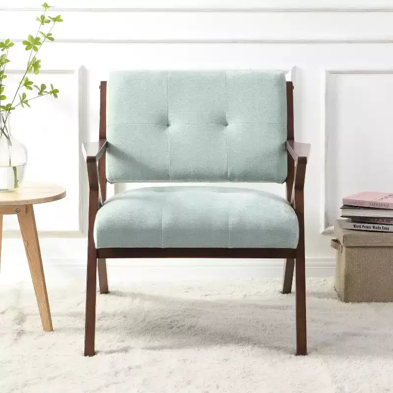 Christopher Knight Home Yuna Wood Upholstered Accent Chair, Green/Brown