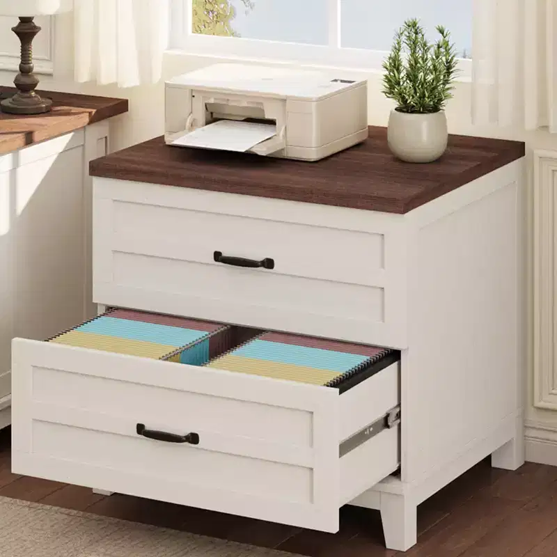 Farmhouse Lateral File Cabinet, Extension Drawers, 2 Drawers, Sturdy Frame, for Office, Home