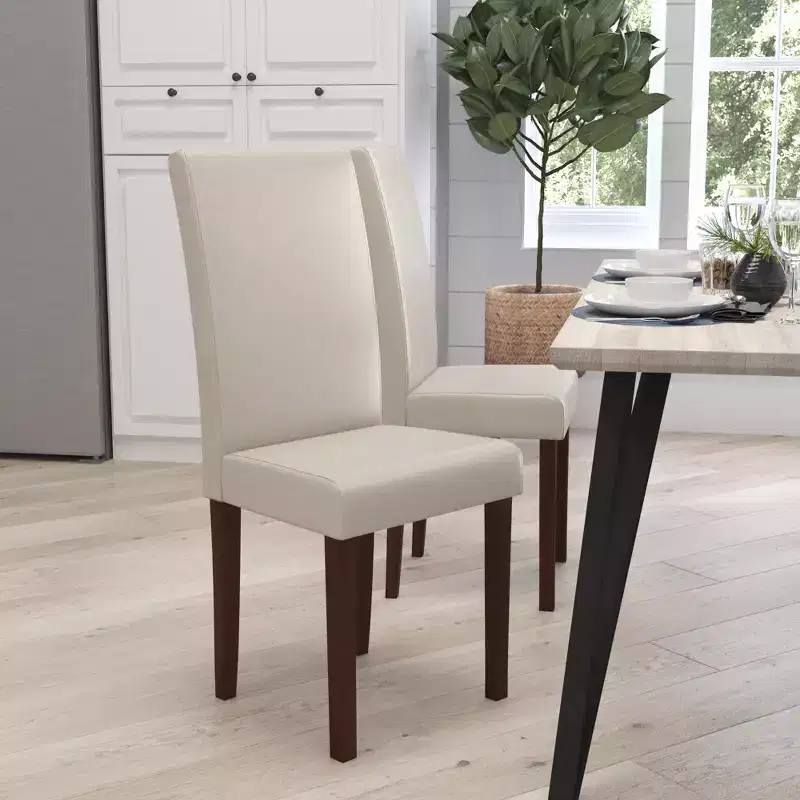 Mid-Century Panel Back Parsons Accent Dining Chair