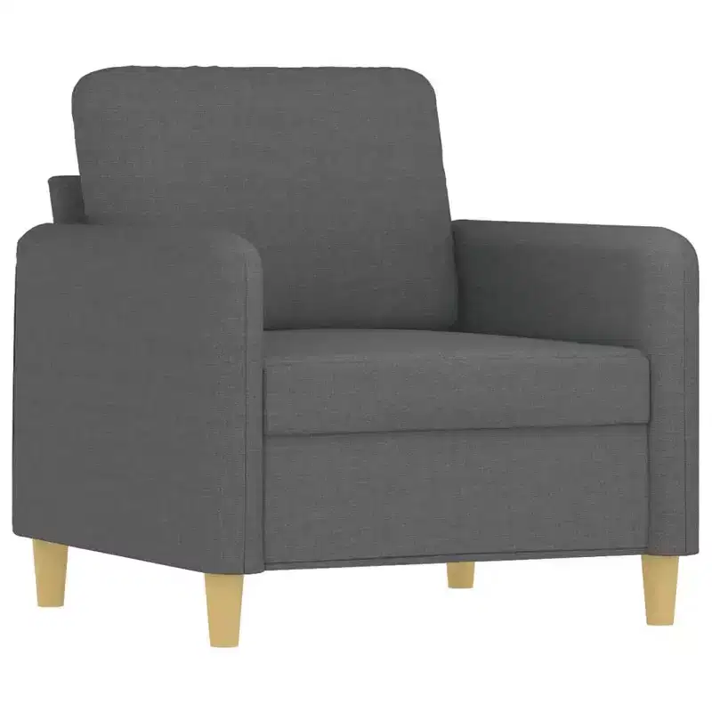 Upholstered Single Sofa Armchair for Living Room, Dark Gray Fabric, 23.6