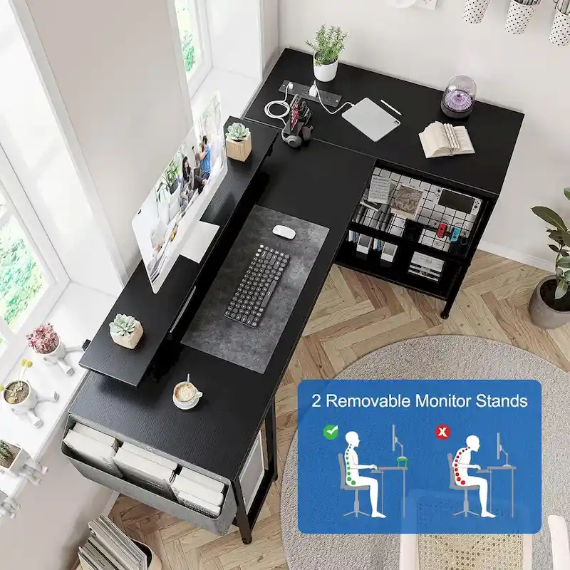Small Gaming Desk with Power Outlets