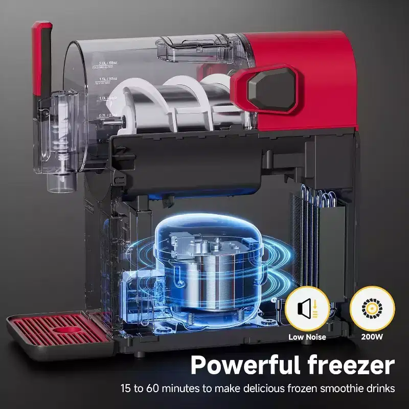 AOBOSI R2 2L Slushy Maker and Frozen Drink Machine - 6-in-1 Electric Countertop Smoothie & Frappe Maker with Digital Touch Control