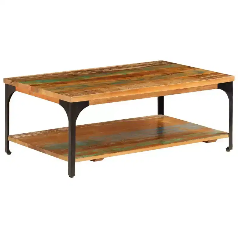 vidaXL Coffee Table End Table with Storage Shelf Side Sofa Table Solid Wood - 39.4 x 23.6 x 13.8 solid reclaimed wood