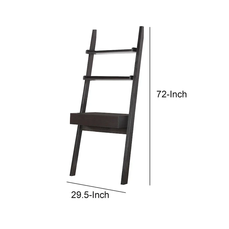 Freakish Ladder Desk With One Drawer, Cappuccino