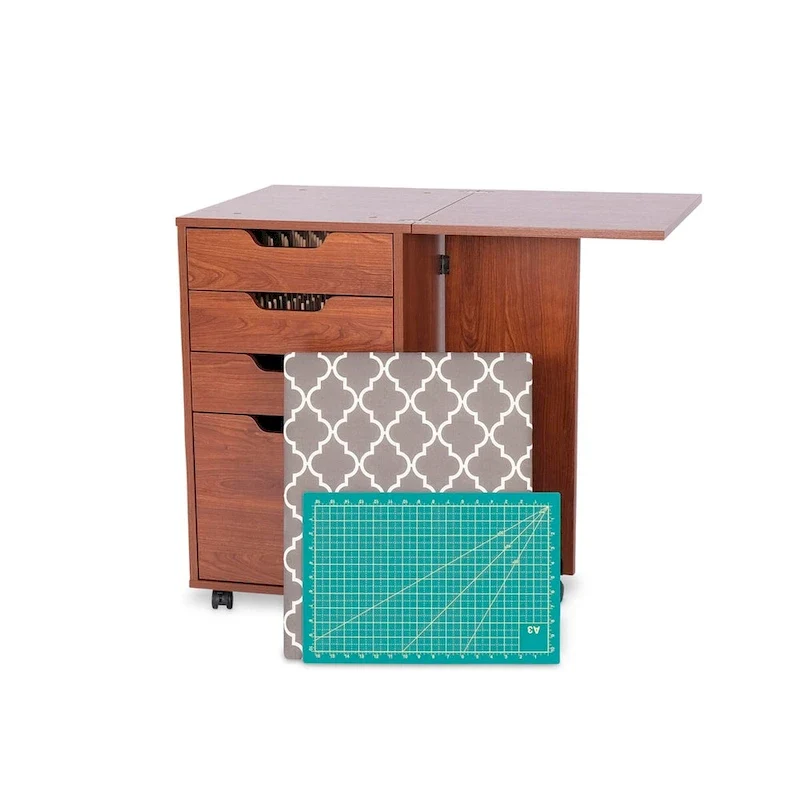 4-Drawer Storage Cabinet with Casters - Grey