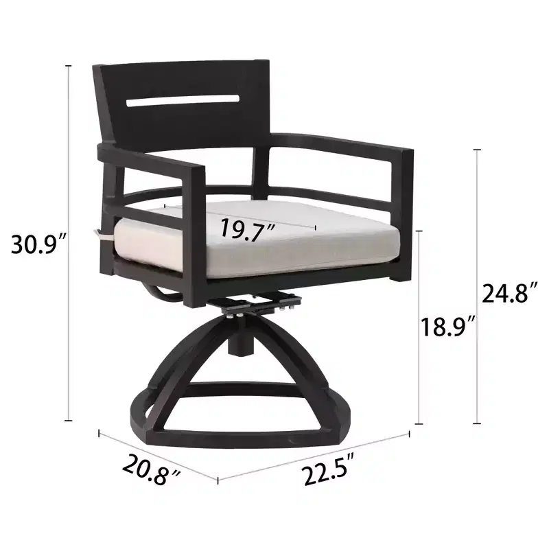 Christopher Knight Home Olivia Modern Aluminum Stable Base Swivel Chairs with Removable Sunbrella Cushions ( Set of 2)