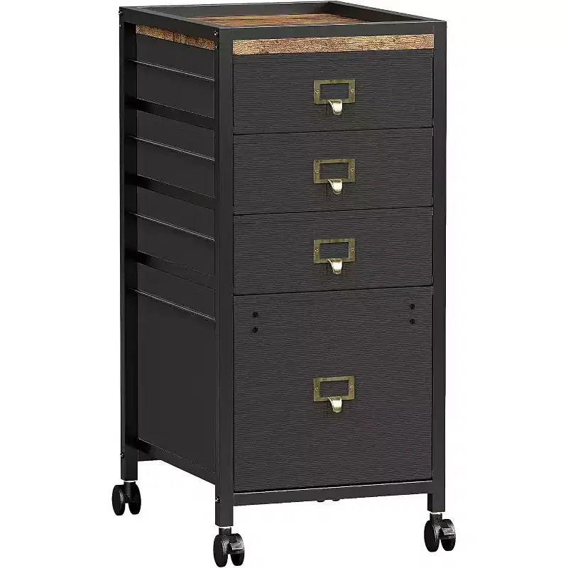 Mobile File Cabinet, Rolling Storage Organizer with Fabric Drawers, Under Desk Filing Cabinet for Home Office